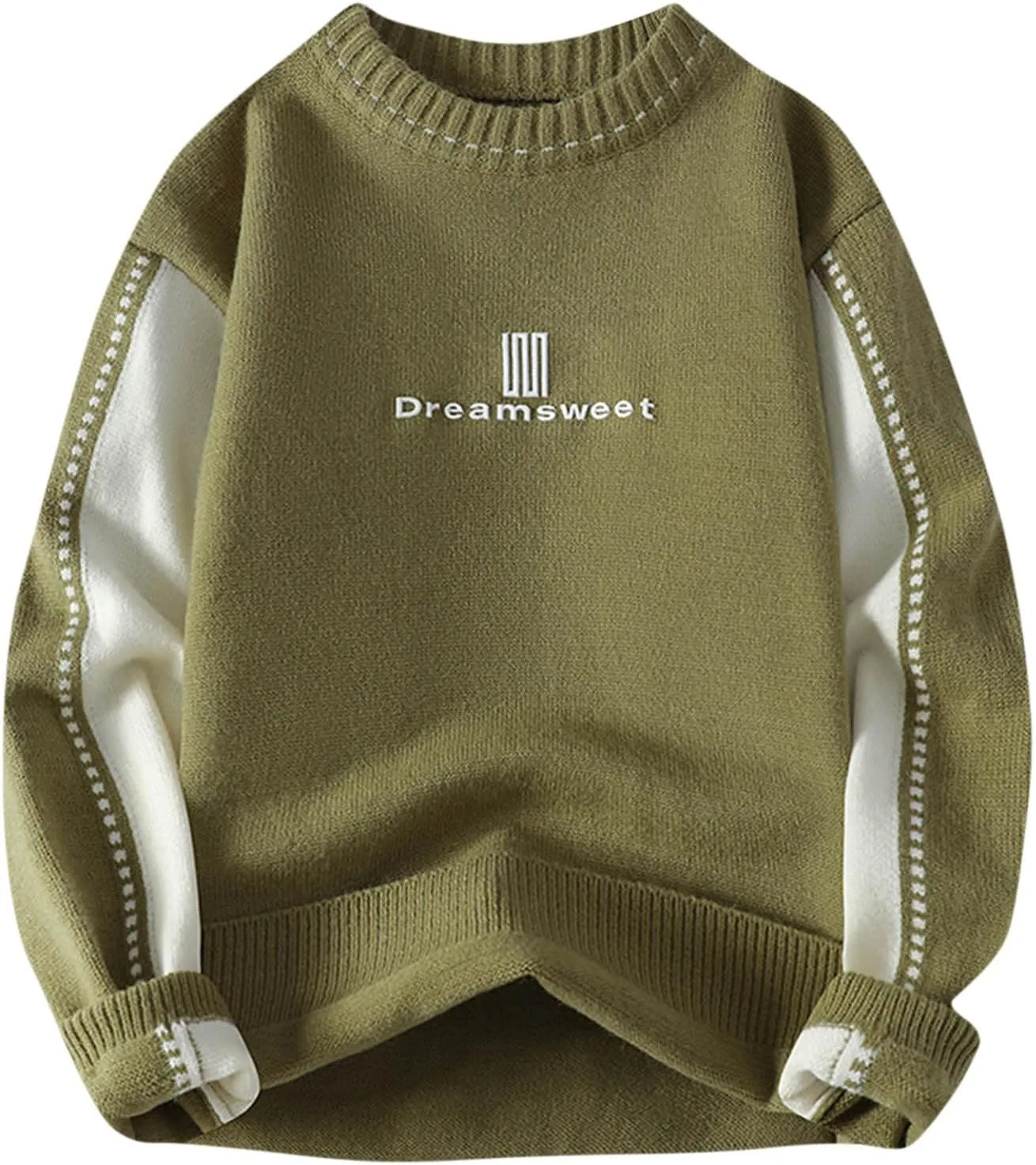 

Мужской свитер с круглым вырезом и цветными блоками AQAYL