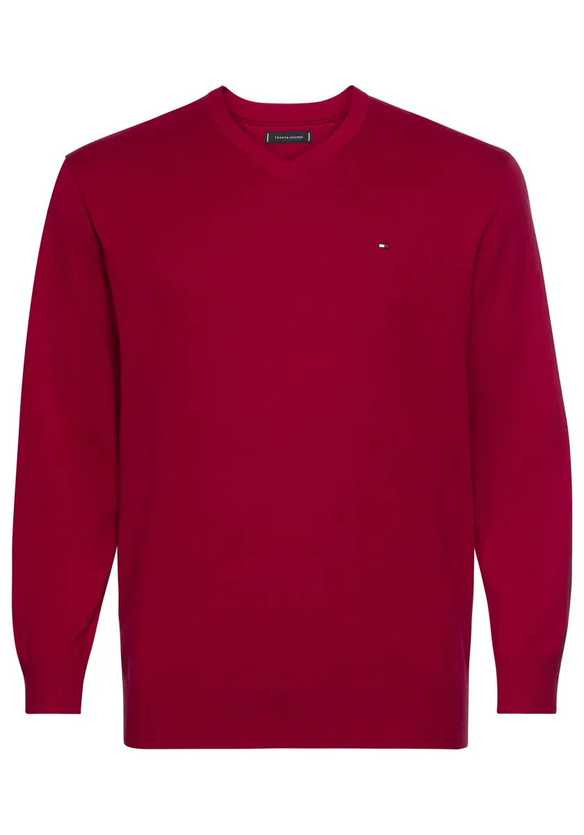 

Tommy Hilfiger Big & Tall Свитер с V-образным вырезом "BT-CLASSIC COTTON V NECK-B ", цвет Royal Berry