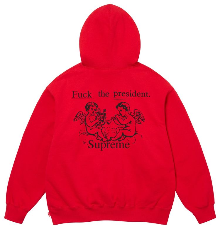 Supreme Толстовка с капюшоном «Верховный президент» красного цвета — фото 2