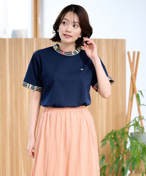 

Футболка рингер, клетчатая, ребристая Arnold Palmer, темно-синий