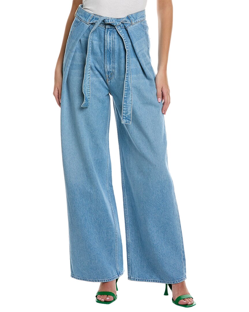 

MOTHER Denim Складывающиеся джинсы-воронки Sneak All You Can Eat Wide Leg Jeans, синий