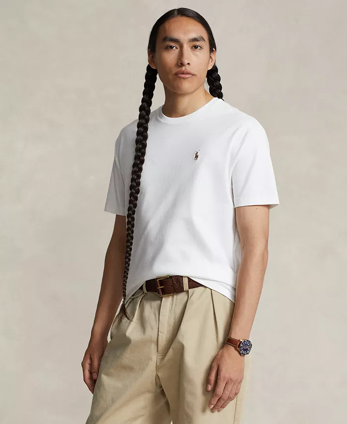 

Мужская футболка Custom Slim Fit из мягкого хлопка Polo Ralph Lauren, белый