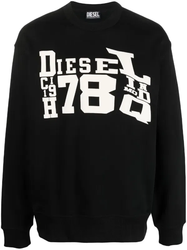 Толстовка с графическим принтом Diesel, черный