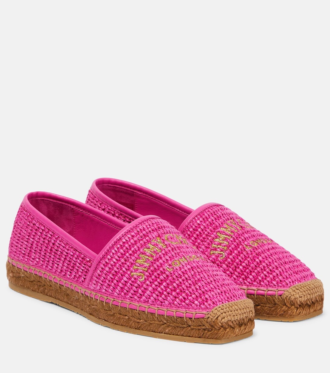 Эспадрильи Brie Flat из рафии с логотипом Jimmy Choo, розовый