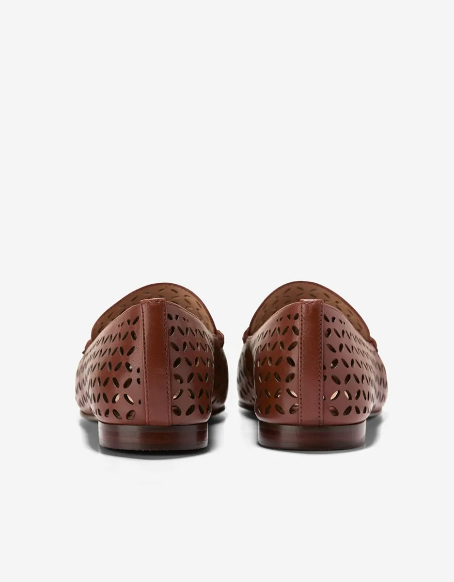Женские мокасины из перфорированной кожи Cole Haan, коричневый — фото 3