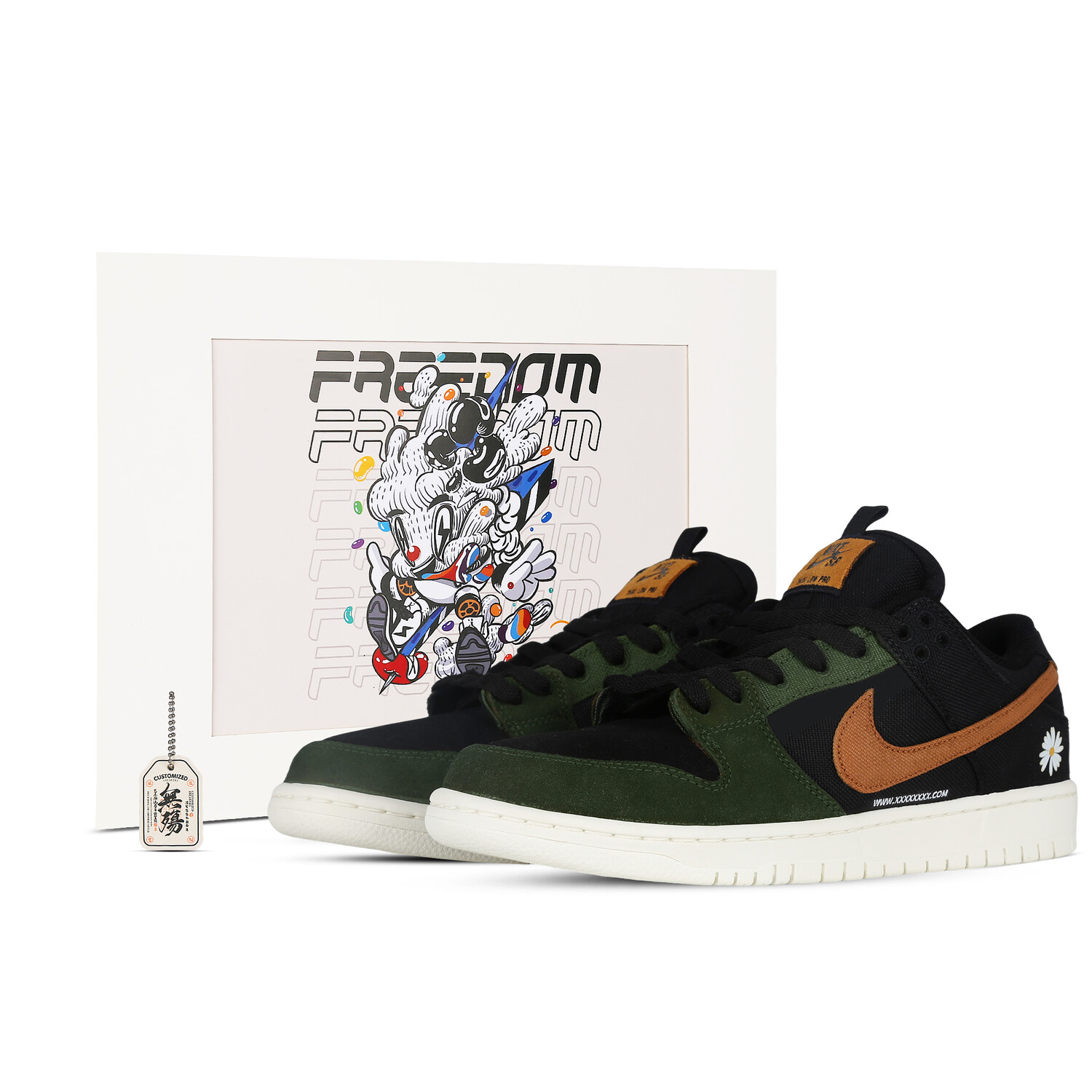 

Кроссовки Nike Dunk SB Skateboard Shoes Unisex Low-Top Black Green