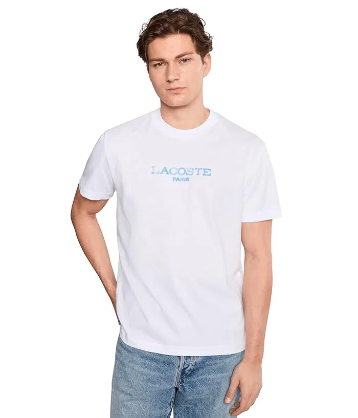 Футболка хлопковая с принтом Lacoste, White
