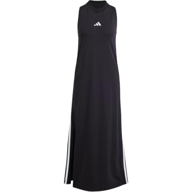 С AdiClub Essentials Платье-майка Long Racerback с тремя полосками Adidas, черно-белый — фото 3