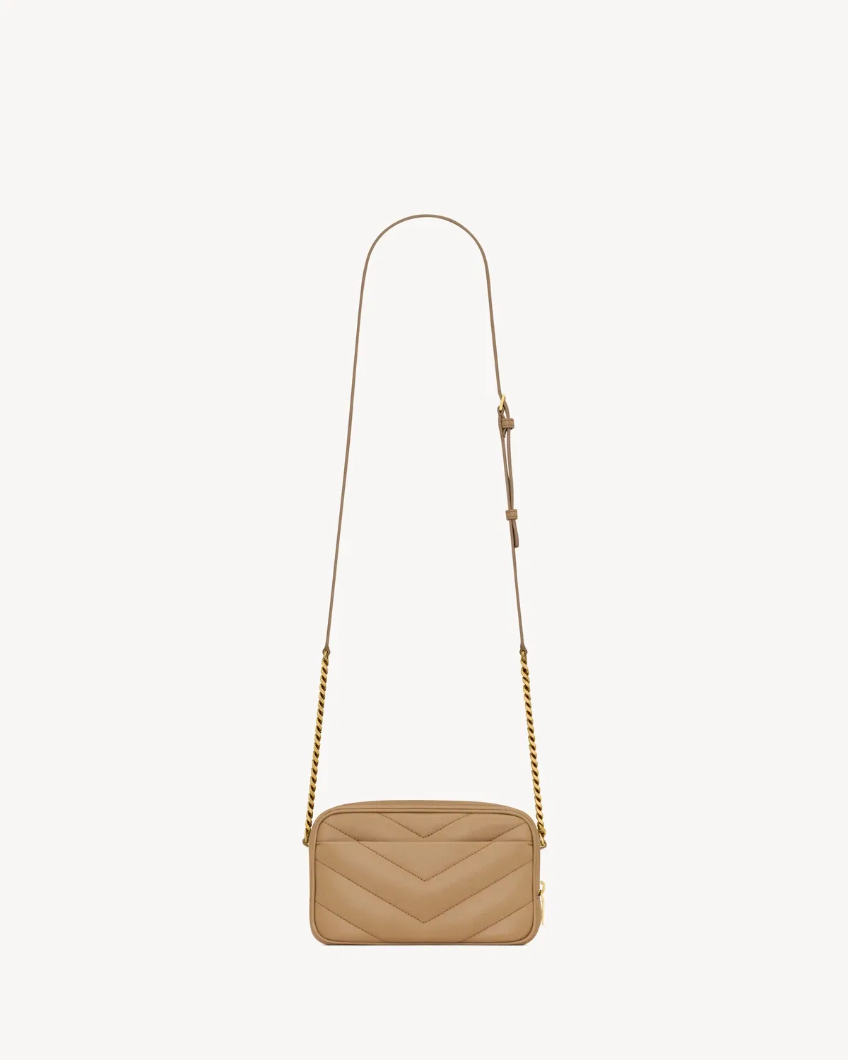 Сумка LOULOU мини камера из ягнячьей кожи SAINT LAURENT, бежевый — фото 2