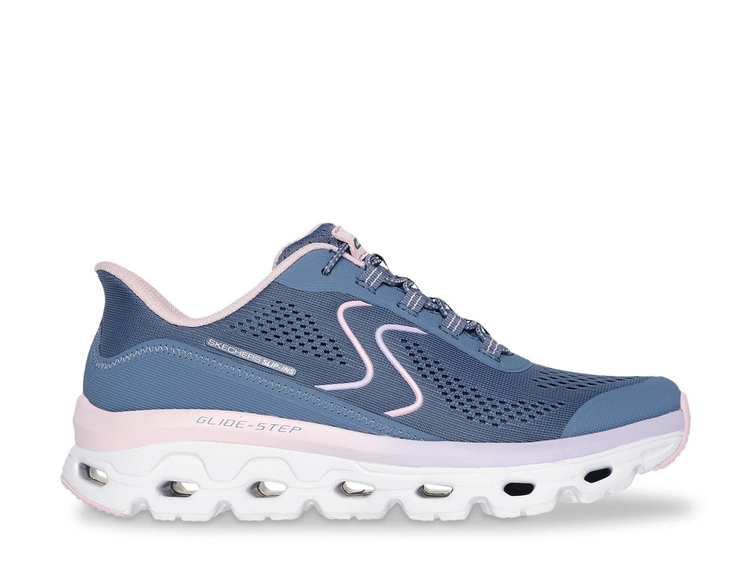 Кроссовки Skechers Hands Free Slip-ins Glide-Step Sole Sneaker - Women's, светло-розовый/голубой — фото 3