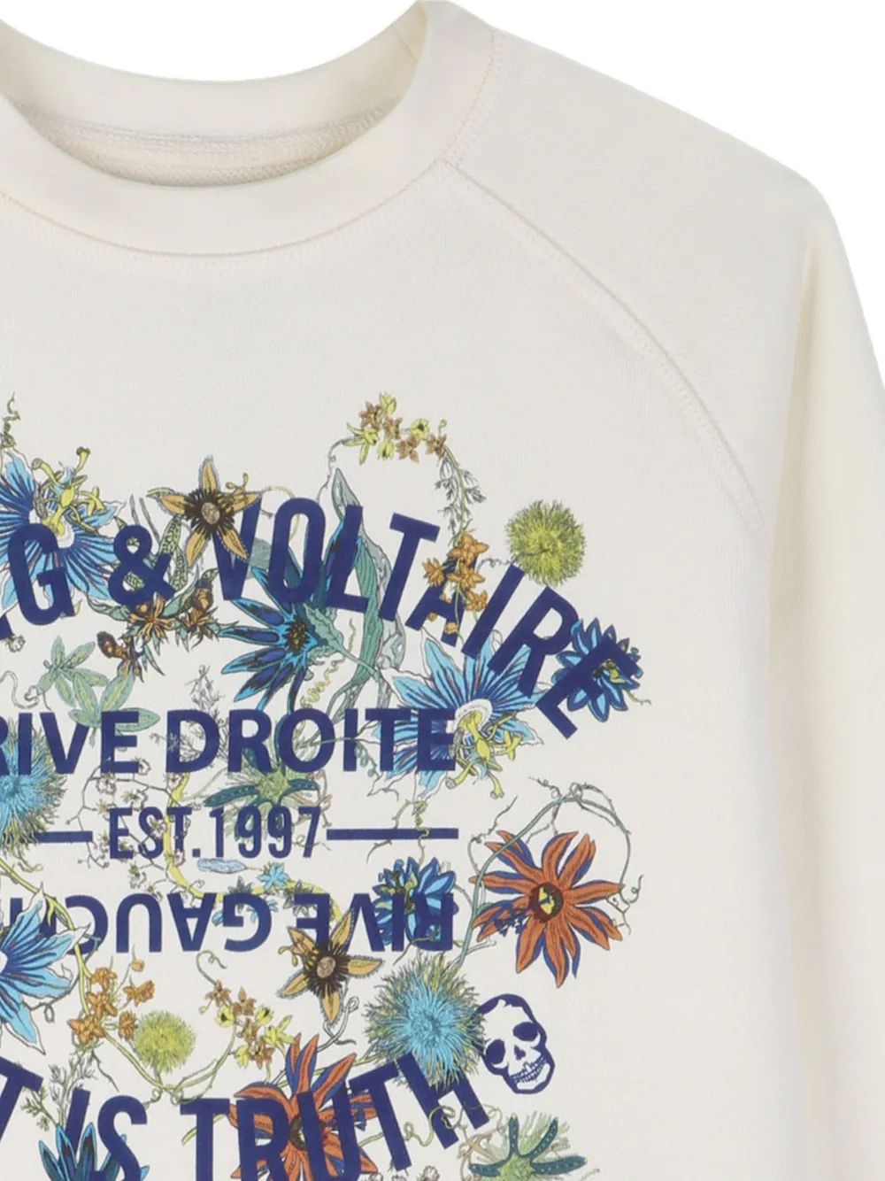 Толстовка с цветочным принтом Zadig & Voltaire Kids, бежевый — фото 3