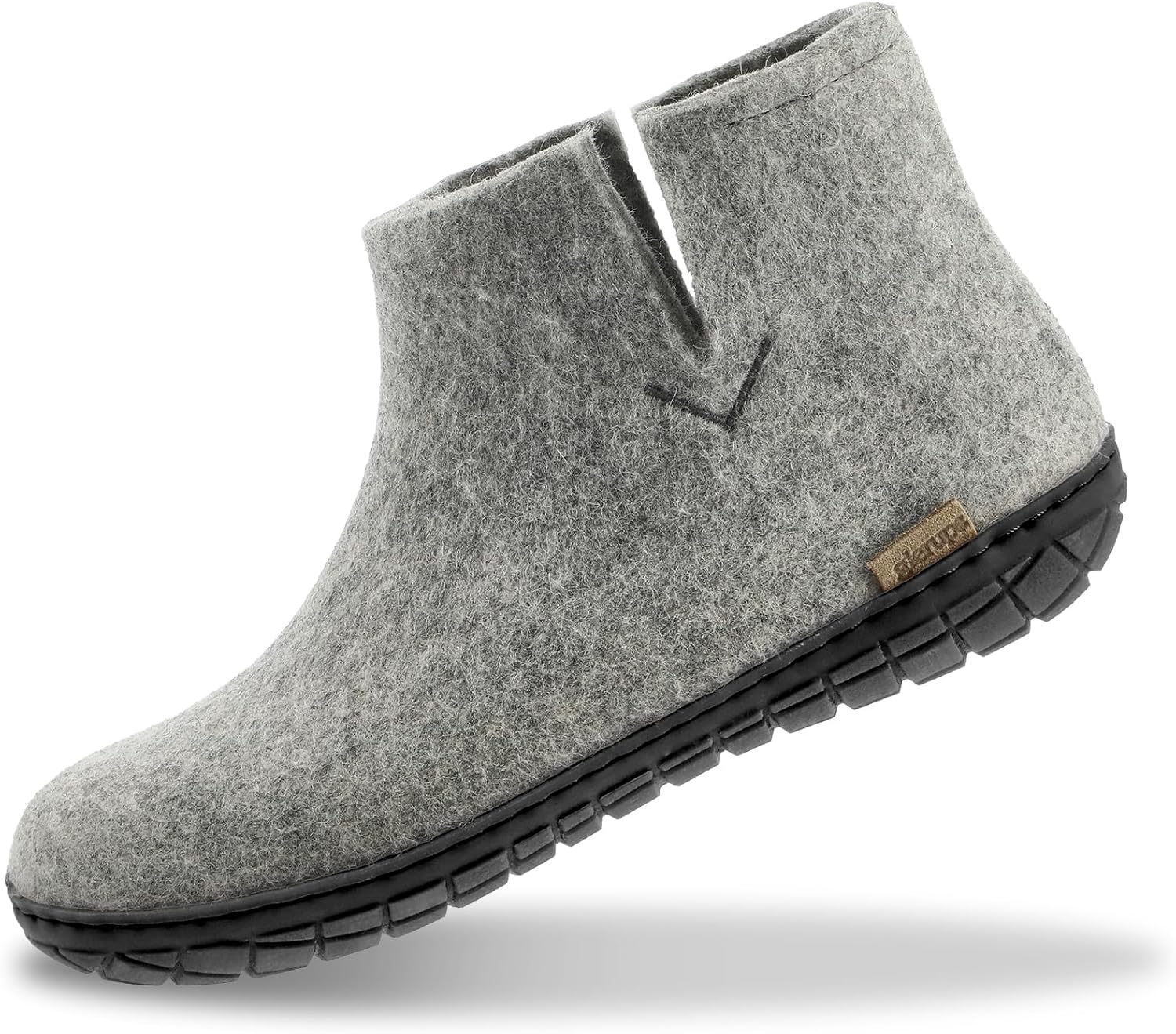 

Домашние тапочки Glerups с 100 шерстяной смесью и резиновой подошвой - Унисекс, черный/серый