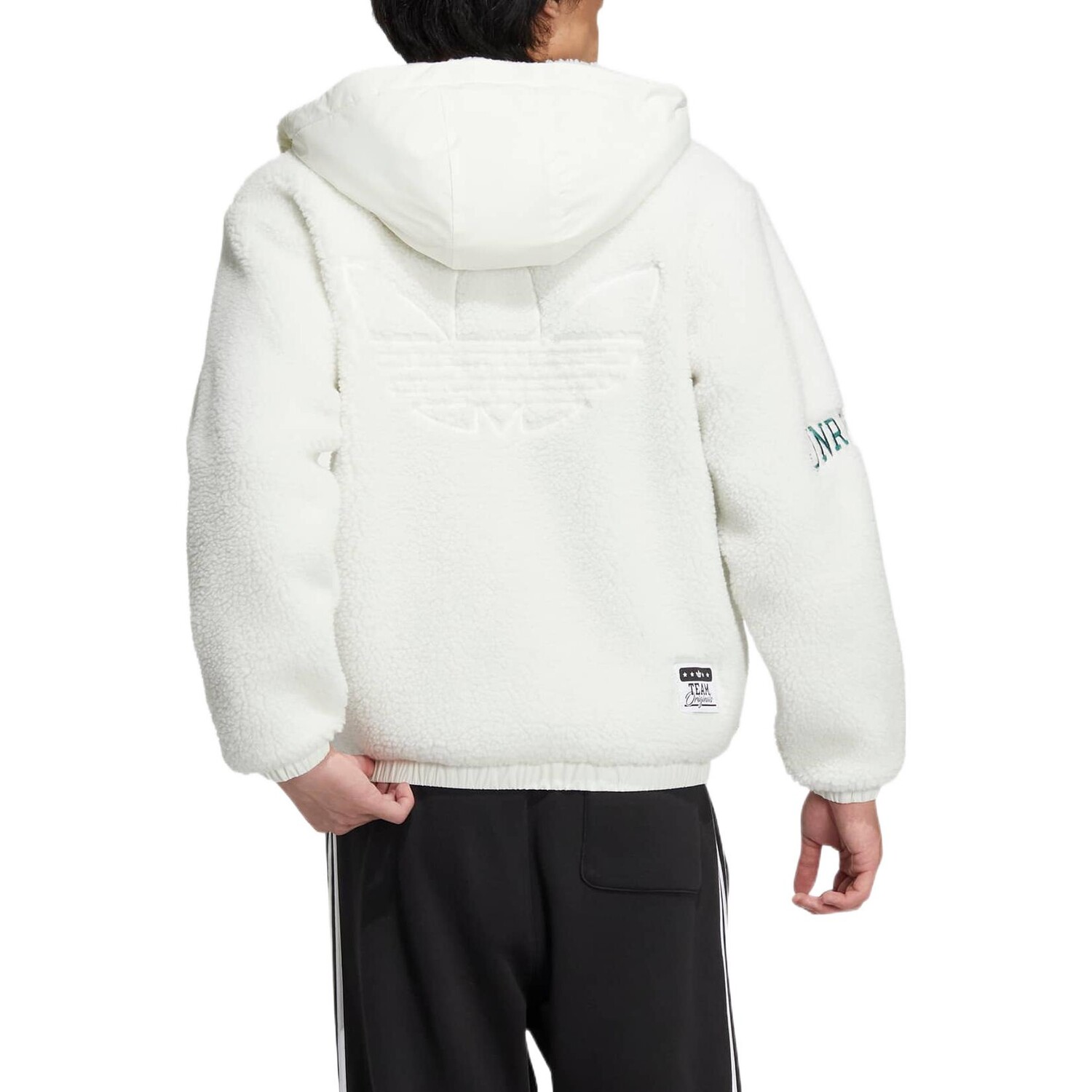 Бархатная куртка унисекс белая Adidas Originals, белый — фото 3