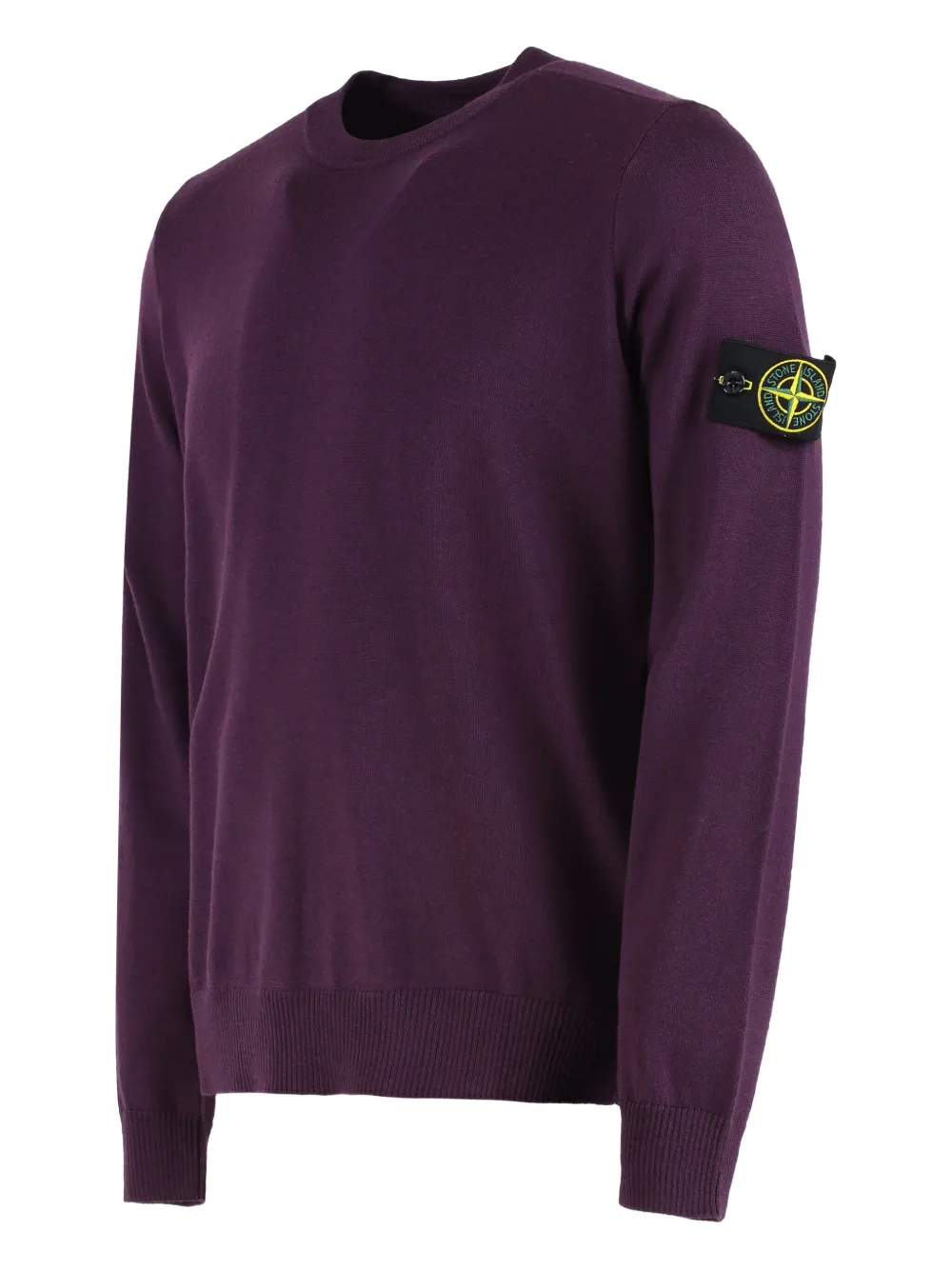 Свитер с круглым вырезом из натуральной шерсти Stone Island, фиолетовый — фото 3