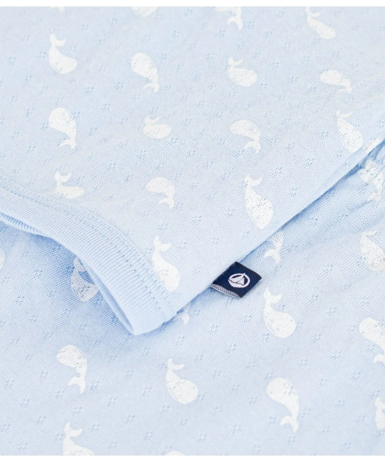 Детский комплект из двух предметов с принтом кита PETIT BATEAU, Light Blue/Off White — фото 4
