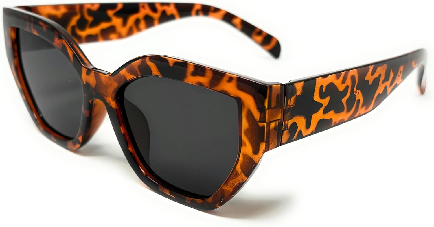 

Крупные солнцезащитные очки «кошачий глаз» для женщин – массивная оправа в стиле ретро – защита от УФ-излучения UV400 – модные солнцезащитные очки Generic, Tortoise Brown, Brown