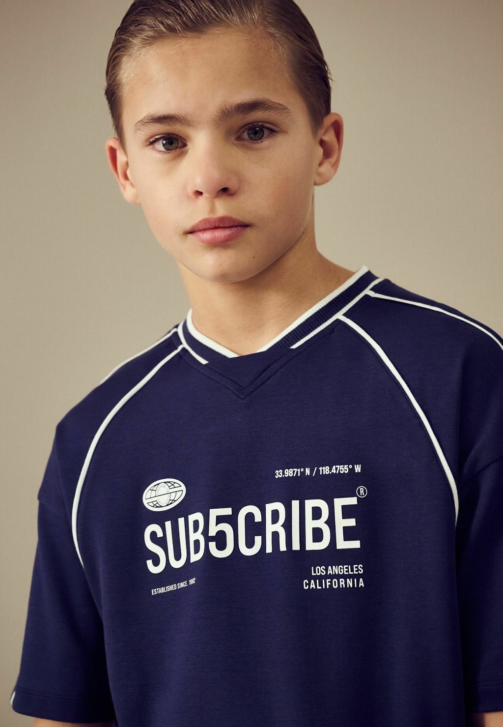 Футболка с принтом SUBCRIBE SHORT SLEEVE Next, синий — фото 3