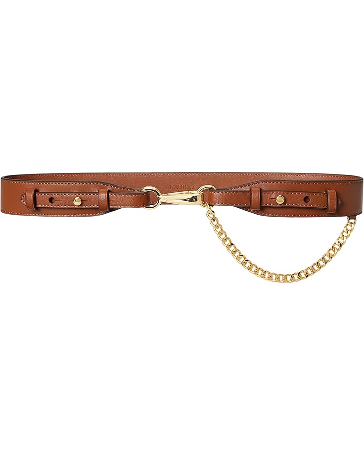 

Женский кожаный ремень Lauren Ralph Lauren с цепочкой и карабином, Lauren Tan