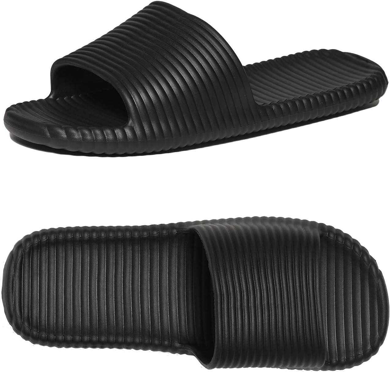 

WZNKXFC Тапочки для душа для женщин и мужчин, домашние шлепанцы, быстросохнущие, нескользящие, для дома, спа, спортзала, бассейна, пляжа, черный