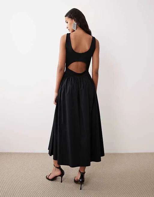 

Черное трикотажное платье миди Nothing's Child Eliana