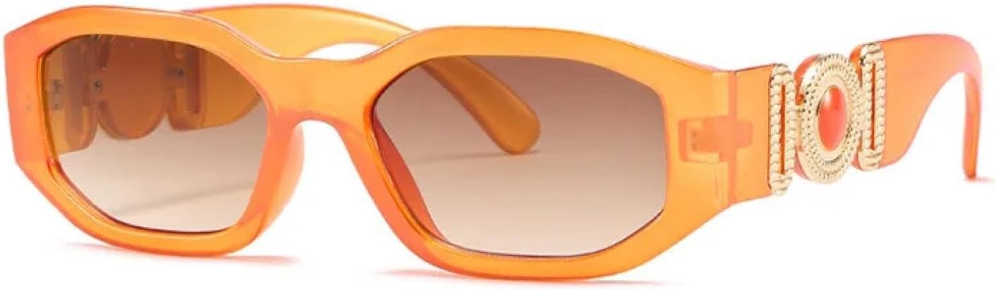 

Модные солнцезащитные очки в крупной квадратной оправе для женщин, в стиле рок, с ромбовидным рисунком, из сплава, с защитой от УФ-излучения UV400, гламурные дужки, винтажные солнцезащитные очки WNCKSQ, 04 Orange