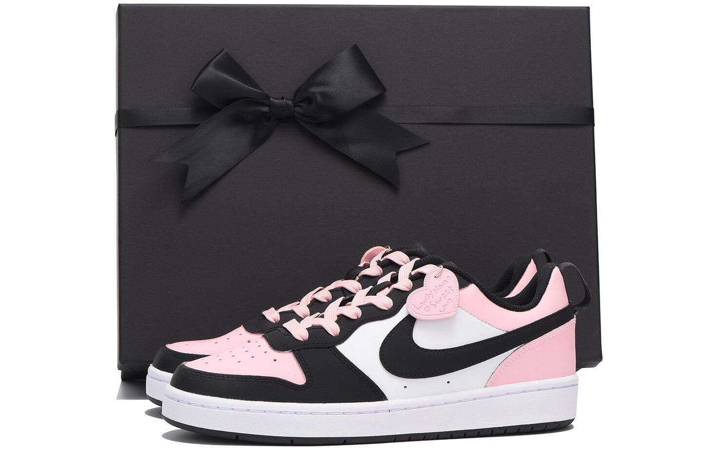 

Кроссовки Nike Court Borough Skateboarding Shoes Women's Low-top Pink/Black/White, розовый
