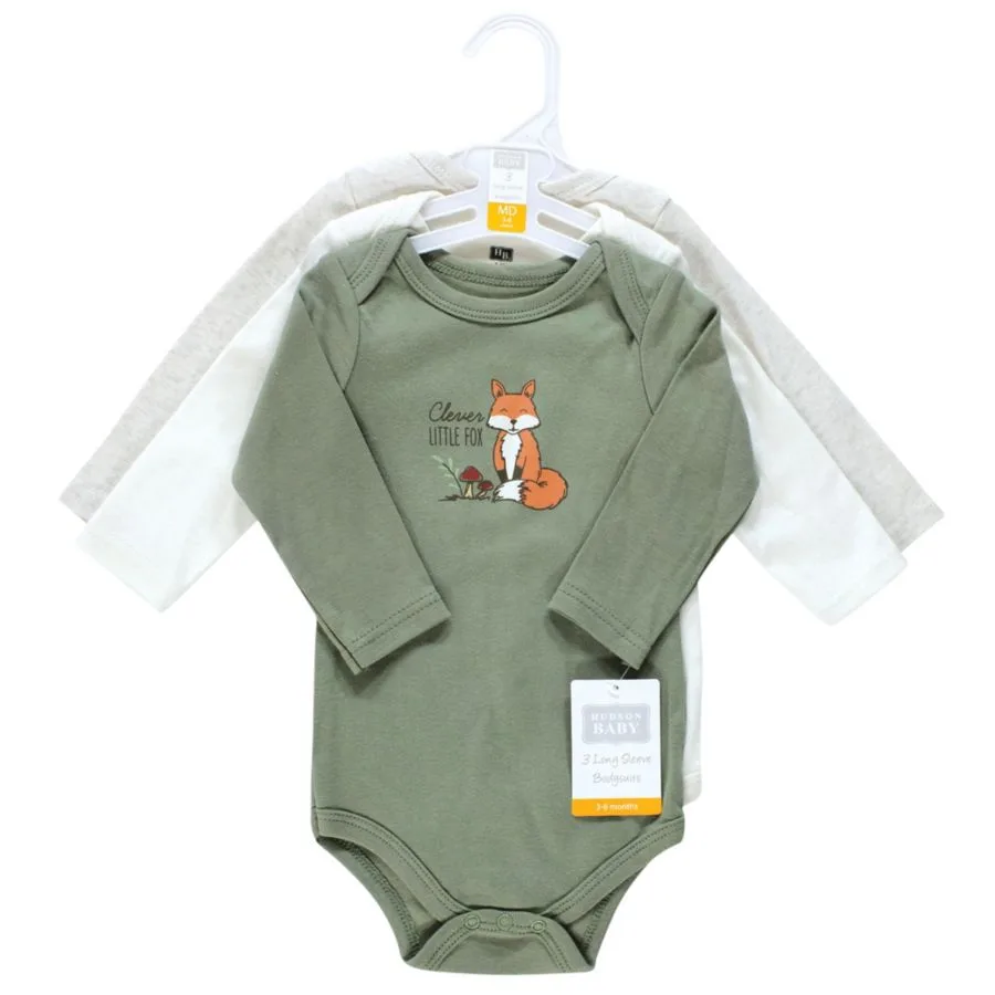 Хлопковые боди с длинными рукавами, комплект из 3 штук Hudson Baby, Forest Fox — фото 2