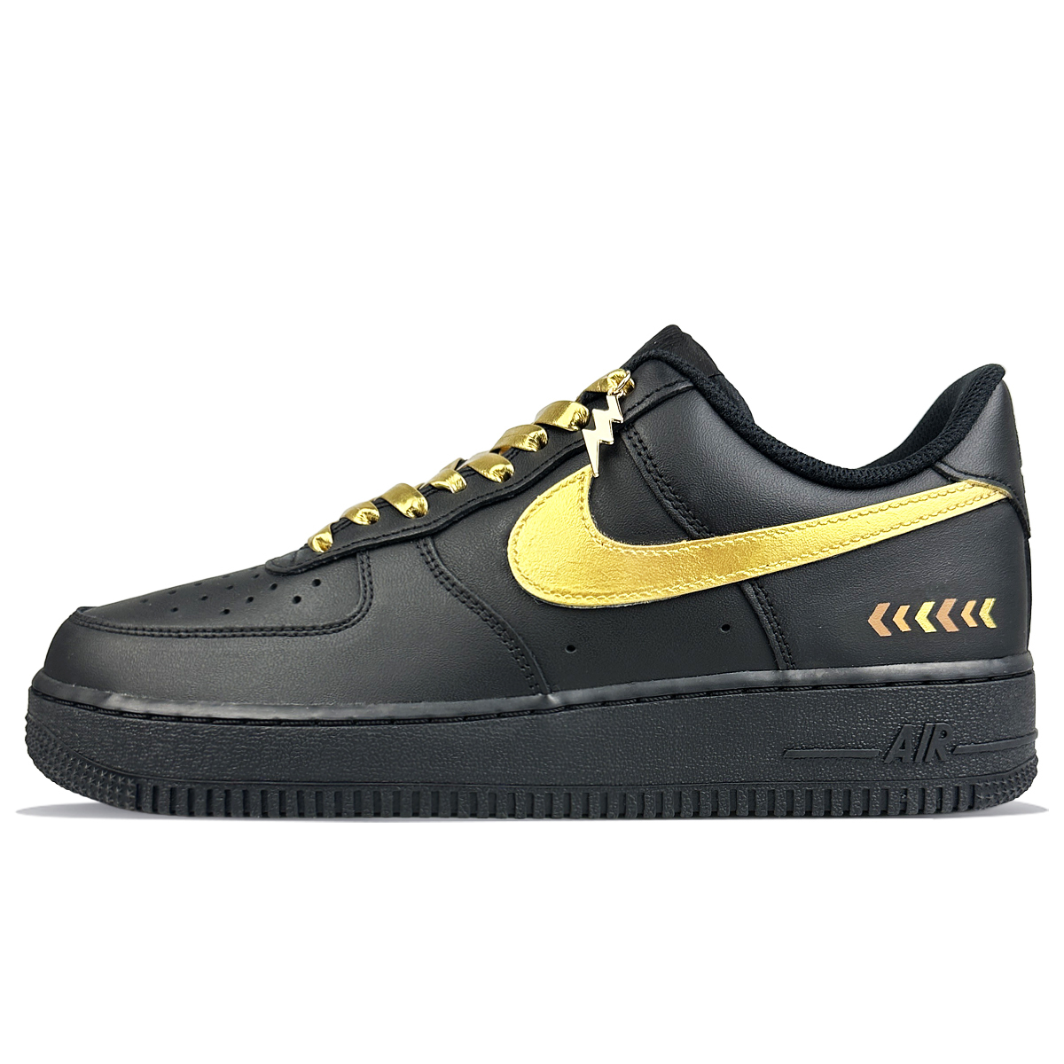 

Nike Кроссовки Air Force 1 износостойкие низкие для скейтбординга унисекс черное золото, цвет Black Gold