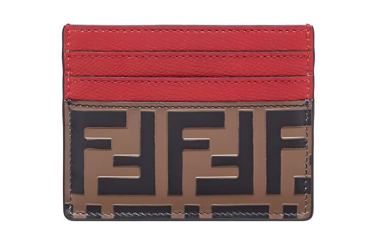 

FENDI Кошелек F Is Cow Leather Card Holder женский красный