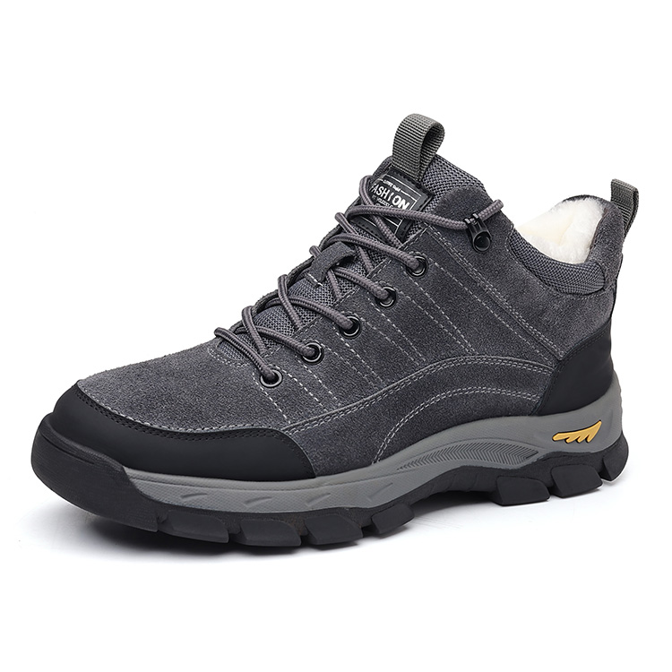 

GZZ Мужские зимние ботинки серые/светло-коричневые с утеплением, цвет Gray Insulated Shoes