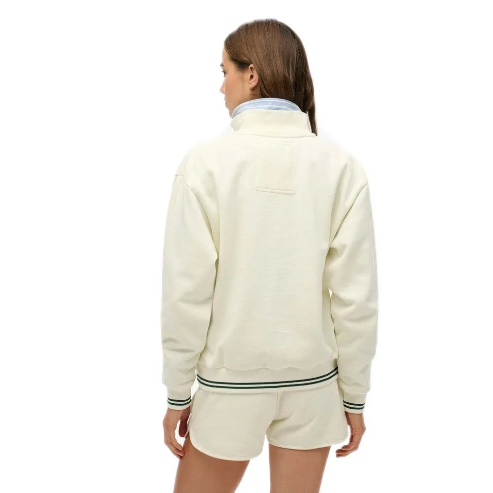 Толстовка Superdry Country Club Loose half zip, бежевый — фото 2