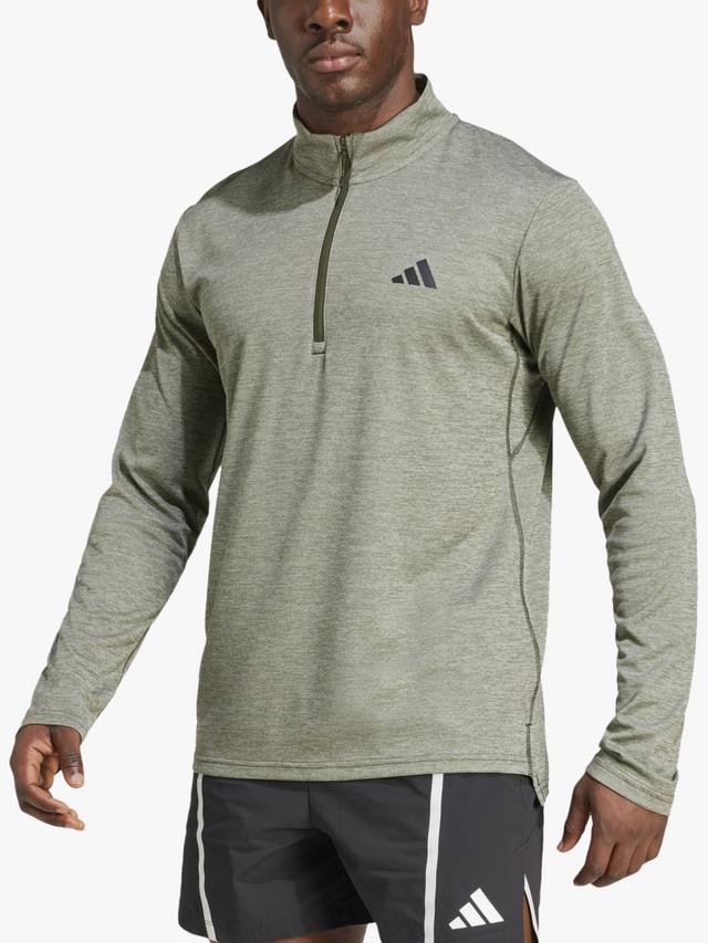 

Футболка Aeroready с длинными рукавами и молнией 1/4 adidas, Ngtcar/Black