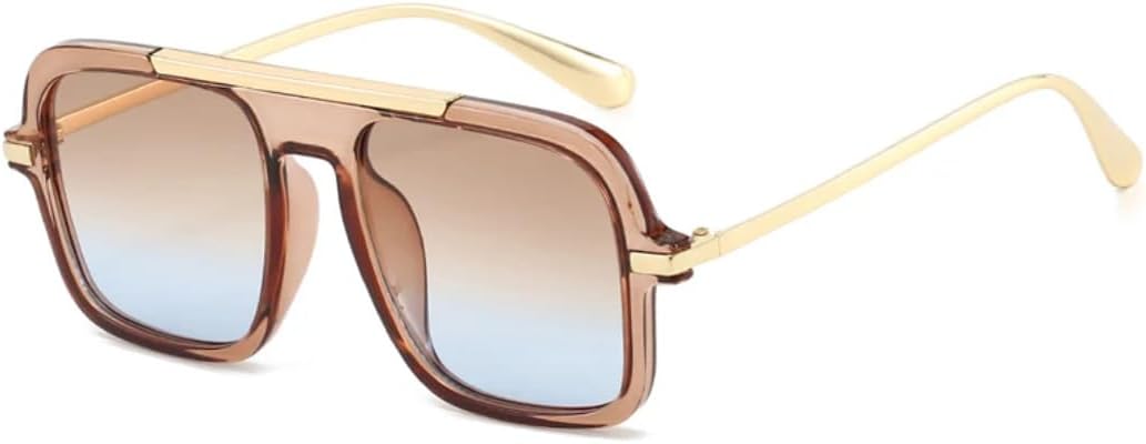 

Солнцезащитные очки для мужчин и женщин - защита UV400 - градиентные линзы сине-желтого леопардового цвета для занятий спортом на открытом воздухе и вождения DSVIGF, Champagne Tea Blue