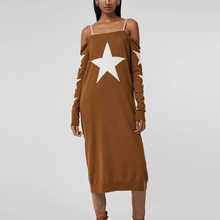 Платье Burberry женское с длинными рукавами, цвет Brown — фото 4