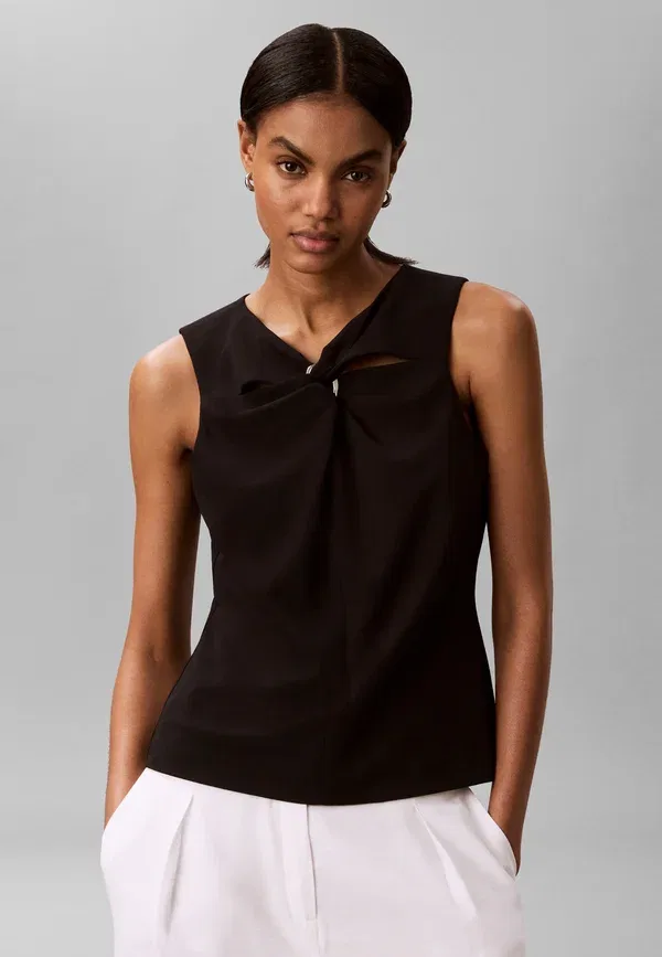 Топ из крепа Calvin Klein, черный