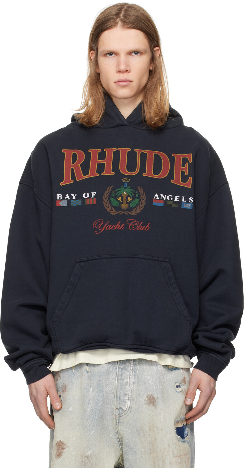 

Черная толстовка с капюшоном «Bay Of Angels Yacht Club» Rhude
