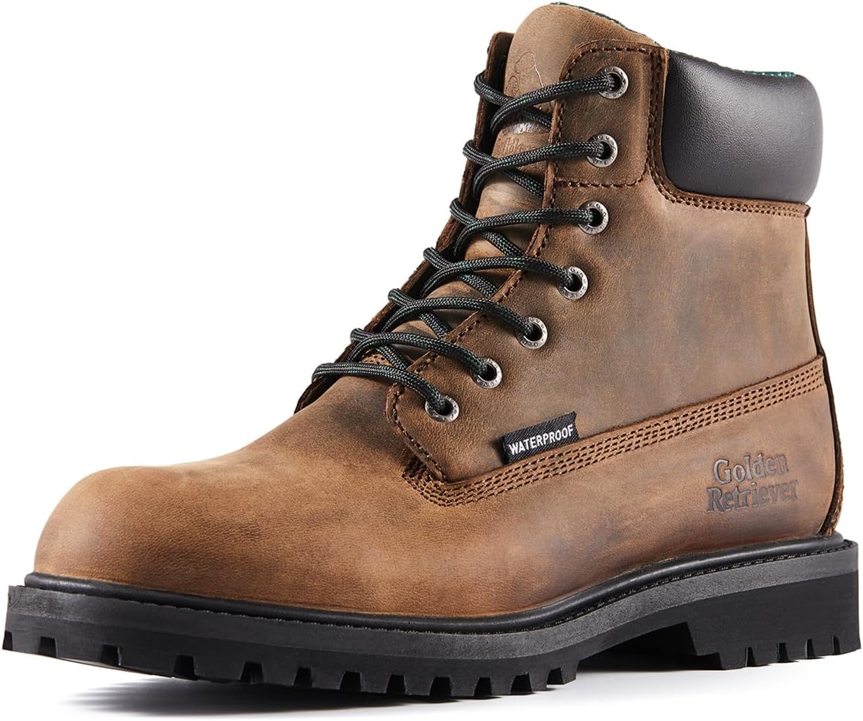 

Мужские ботинки Golden Retriever с мягким носком и водонепроницаемой обработкой, 15 см кожаные ботинки для промышленного строительства, устойчивые к скольжению, прочные, дышащие защитные ботинки, EH G61867, G61867-wide Mahogany, 6'' Soft Toe