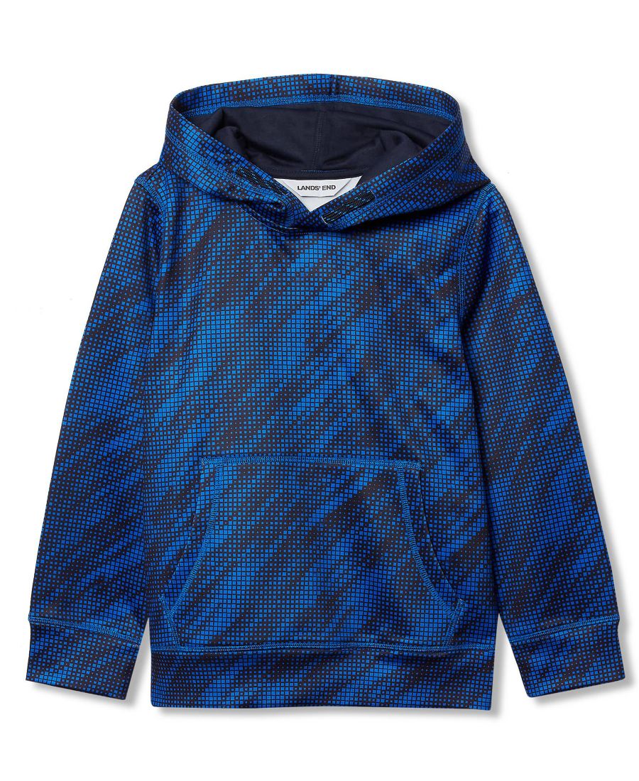 

Легкая спортивная толстовка с капюшоном для девочек Lands' End, Bright blue sport streak
