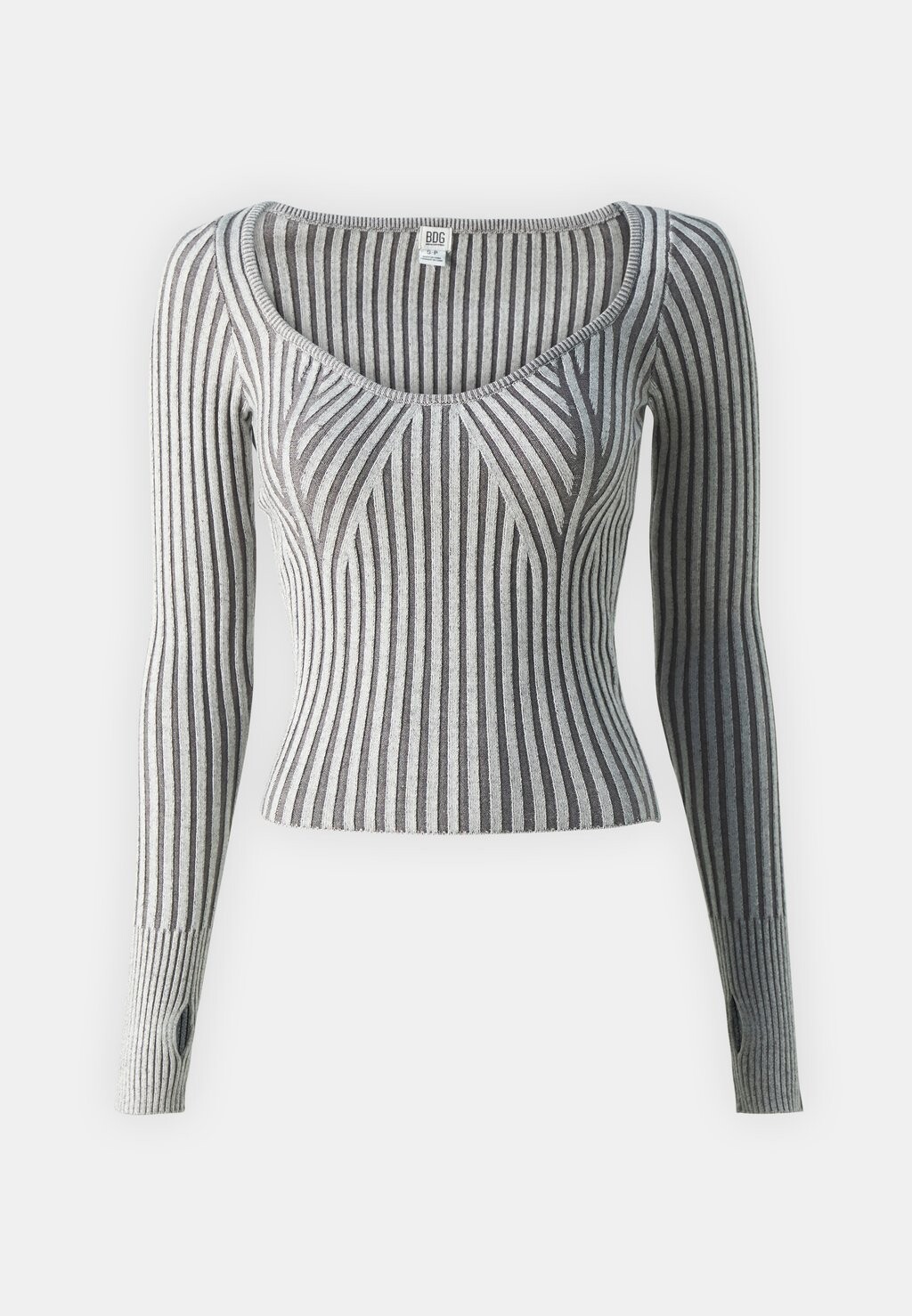 

Вязаный свитер PHOEBE PLAITED BDG Urban Outfitters, серый