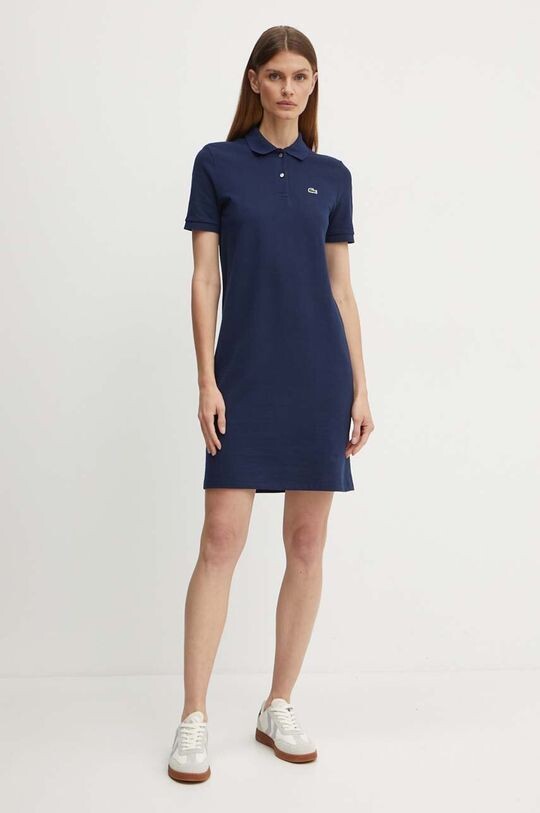 Хлопковое платье Lacoste, темно-синий