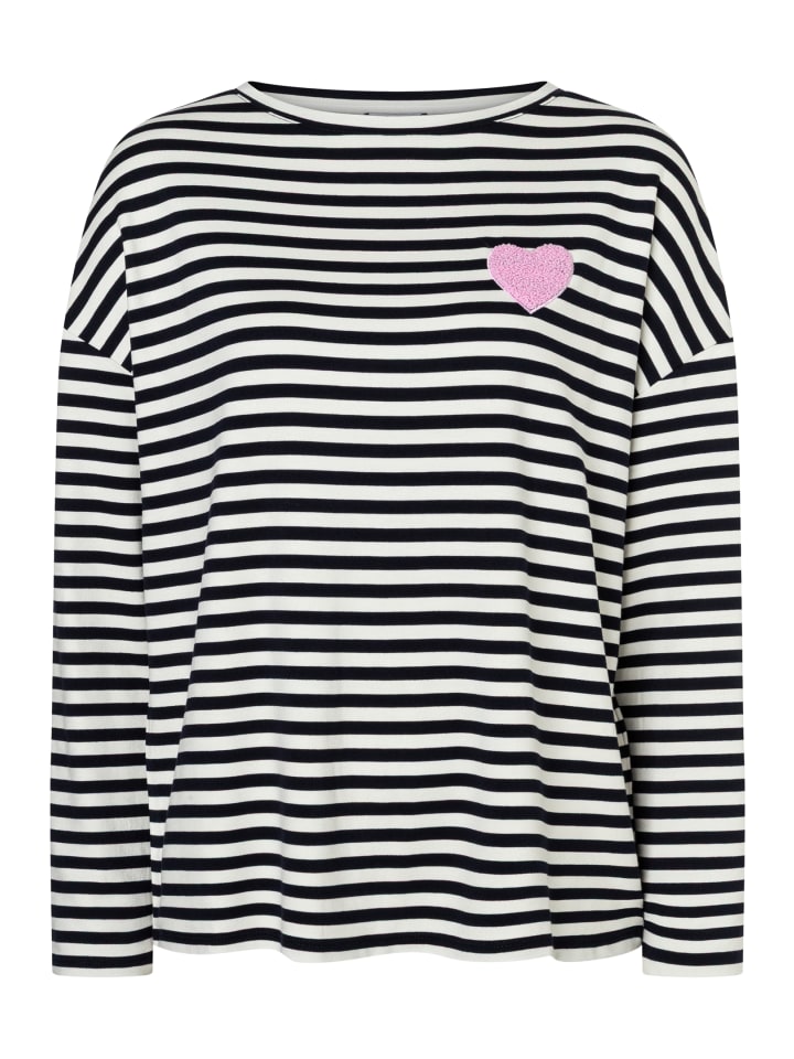 

More & More Повседневная рубашка с длинными рукавами в полоску темно-синего и кремового цвета