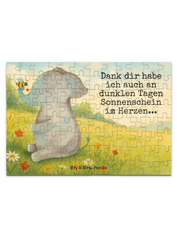 

Mr. & Mrs. Panda Головоломка: слон и пчела с надписью белым цветом