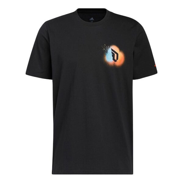 

Футболка adidas Multi-Color Logo Printing Round Neck Short Sleeve Black, мультиколор