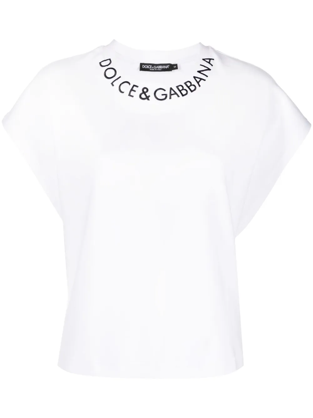 

Футболка с вышитым логотипом DOLCE & GABBANA, белый