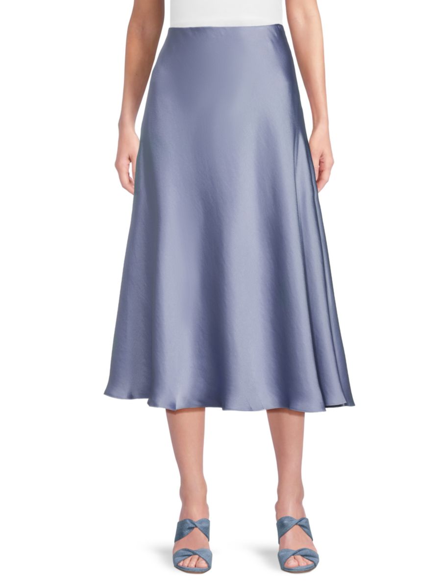 

Юбка-миди Beth Satin A-Line Tanya Taylor, цвет Slate Blue