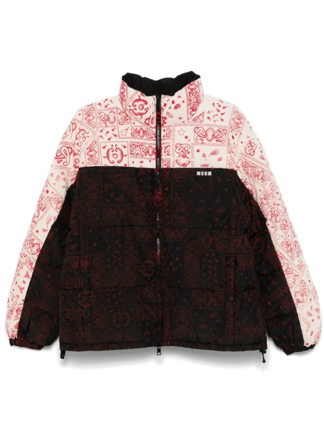 

MSGM пуховик с принтом, черный