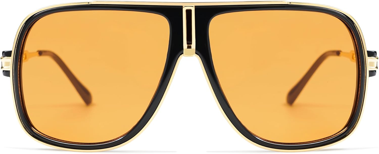 

Ретро-солнцезащитные очки-авиаторы для женщин и мужчин, большие, квадратные, в стиле 70-х и 90-х годов, женские и мужские солнцезащитные очки AP3683 Appassal, C5 Black Golden/Orange