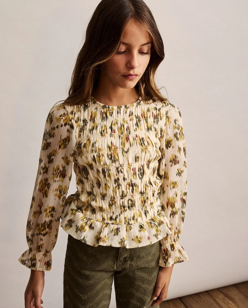 

Блузка для девочки с длинным рукавом из шифона с резинками Coconut El Corte Inglés, зеленый