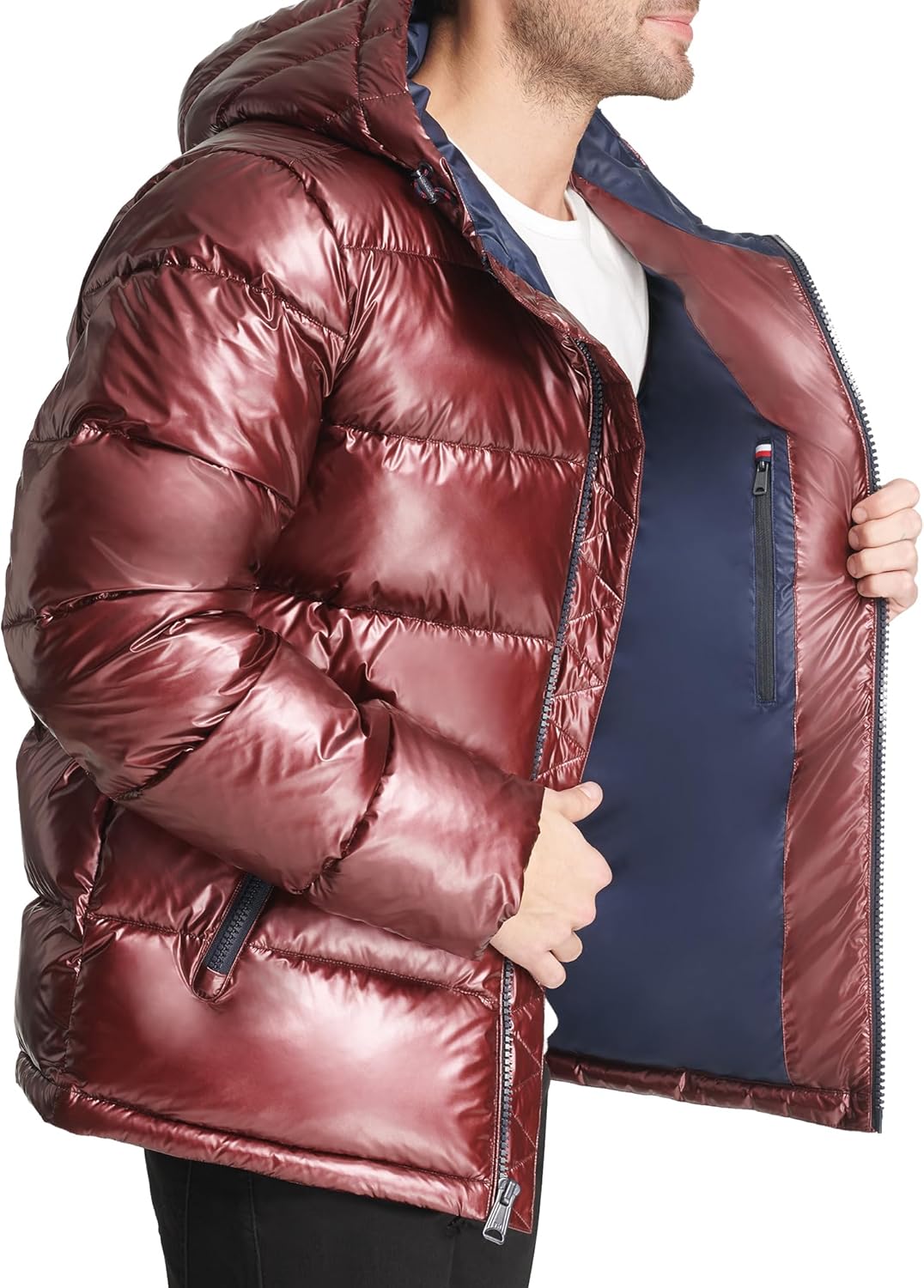 Мужская стеганая куртка с капюшоном Tommy Hilfiger (стандартная и для больших и высоких), Pearlized Purple — фото 3