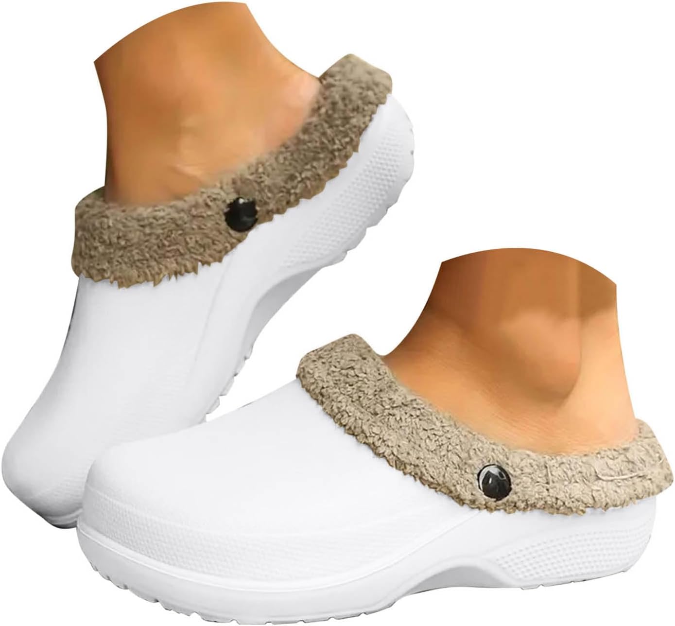 

Женские тапочки с поддержкой свода стопы, широкие кожаные мюли-клоги с искусственным мехом и хлопковой подкладкой, теплые мягкие плюшевые тапочки с эффектом памяти, домашние тапочки на липучке, зимние, для дома и улицы, туфли-лоферы Jyswoshoe, б...